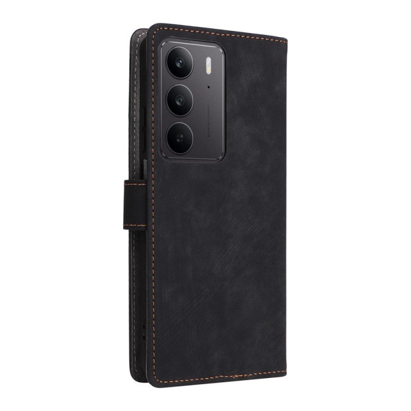 Flip Cover Til Realme C75 Rfid-beskyttelse Ruskindseffekt