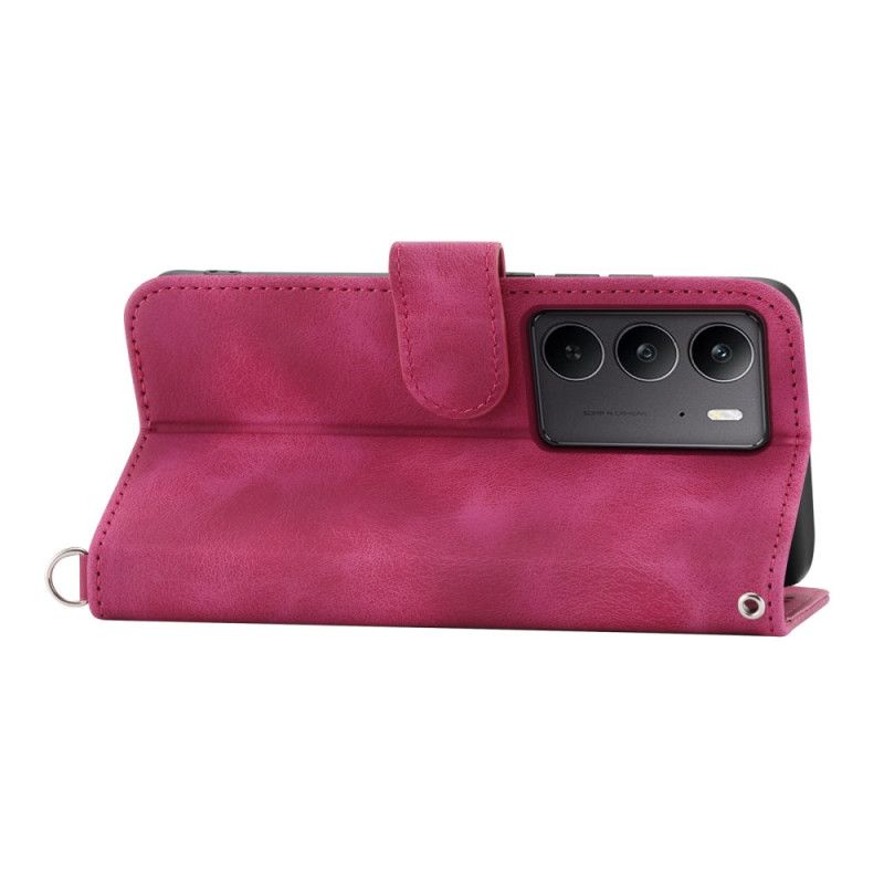 Læder Cover Realme C75 Ruskindsblondereffekt Med Rem Og Skulderrem