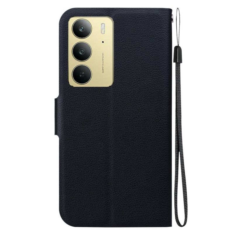 Læder Cover Realme C75 Telefon Etui Monokrom