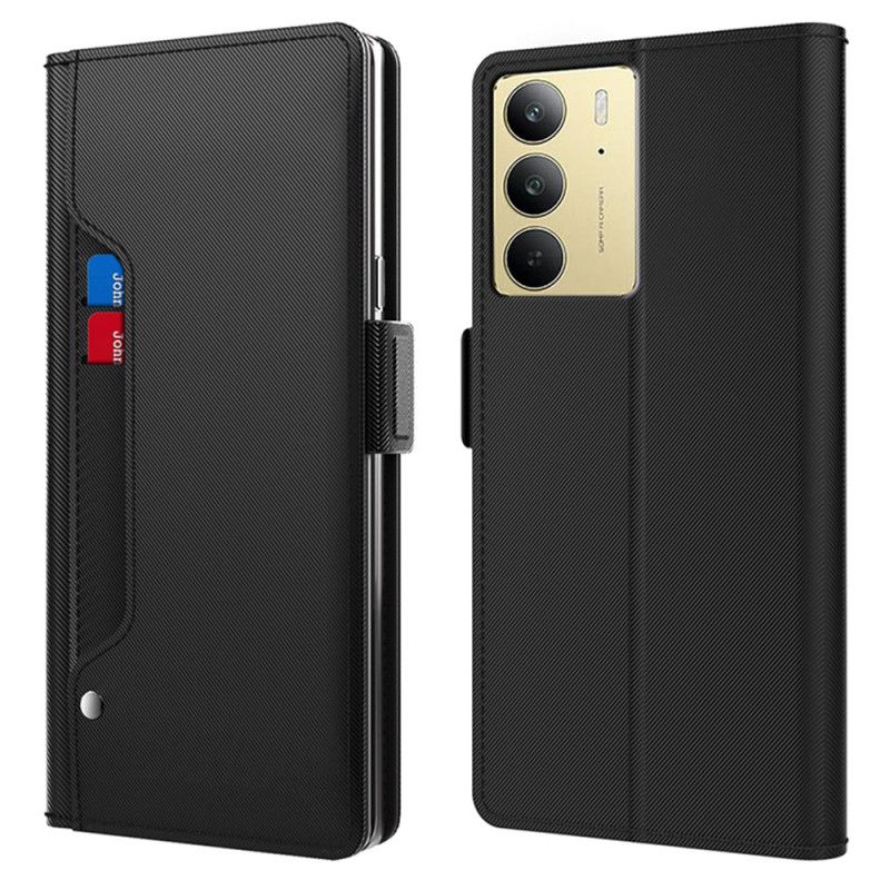 Læder Cover Realme C75 Telefon Etui Spejl Og Aftagelig Kortholder