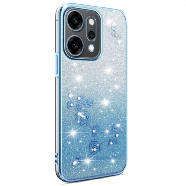 Cover Oppo Reno 14 5g Blomster Og Rhinsten