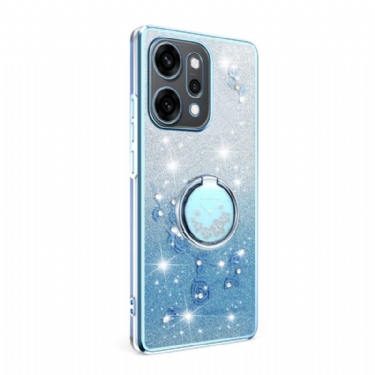 Cover Oppo Reno 14 5g Blomster Og Rhinsten Med Ringholder