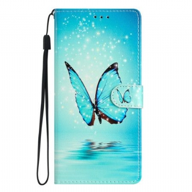 Flip Cover Oppo Reno 14 5g Blå Sommerfugl