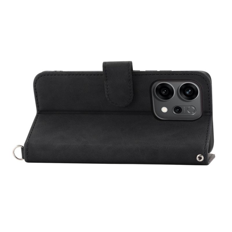 Flip Cover Oppo Reno 14 5g Blomstermønster Og Stropper