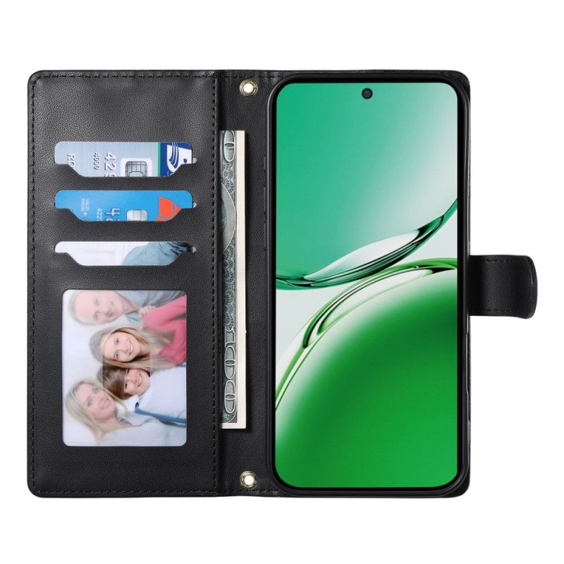 Flip Cover Oppo Reno 14 5g Quiltet Stil Med Rem Og Skulderrem