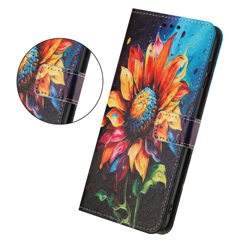 Flip Cover Oppo Reno 14 5g Solsikkemønster