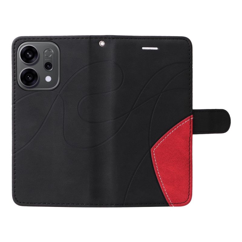 Flip Cover Oppo Reno 14 5g Tofarvet Bølget Linje