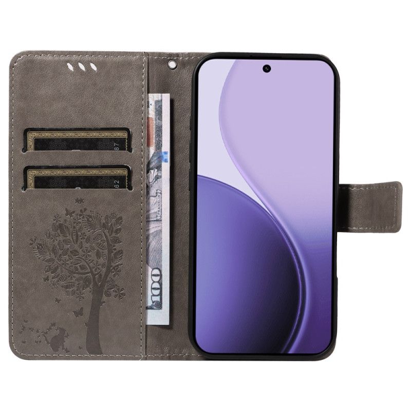 Flip Cover Oppo Reno 14 5g Træ Og Kat