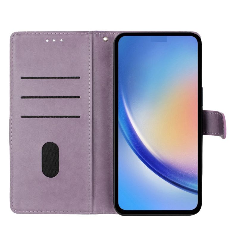 Flip Cover Til Oppo Reno 14 5g Graverede Blomster
