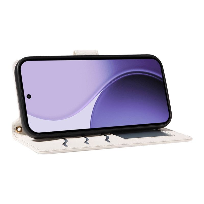 Flip Cover Til Oppo Reno 14 5g Quiltet Med Rem Og Skulderrem