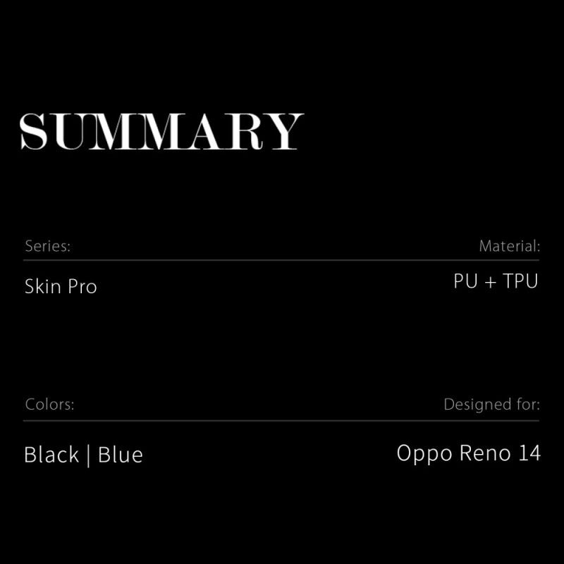 Flip Cover Til Oppo Reno 14 5g Skin Pro Dux Ducis-serien