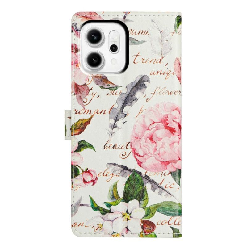 Læder Cover Oppo Reno 14 5g Blomsterdigt