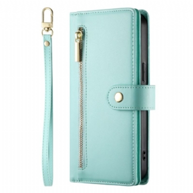 Læder Cover Oppo Reno 14 5g Taske Med Lynlås Og Stropper