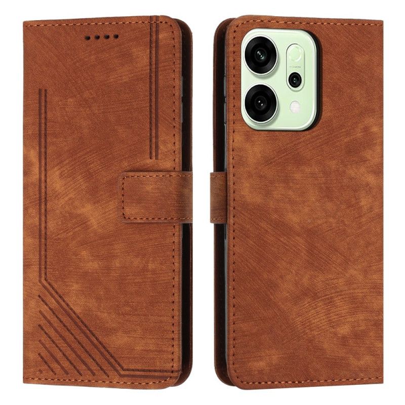 Læder Cover Oppo Reno 14 5g Telefon Etui Retro Design