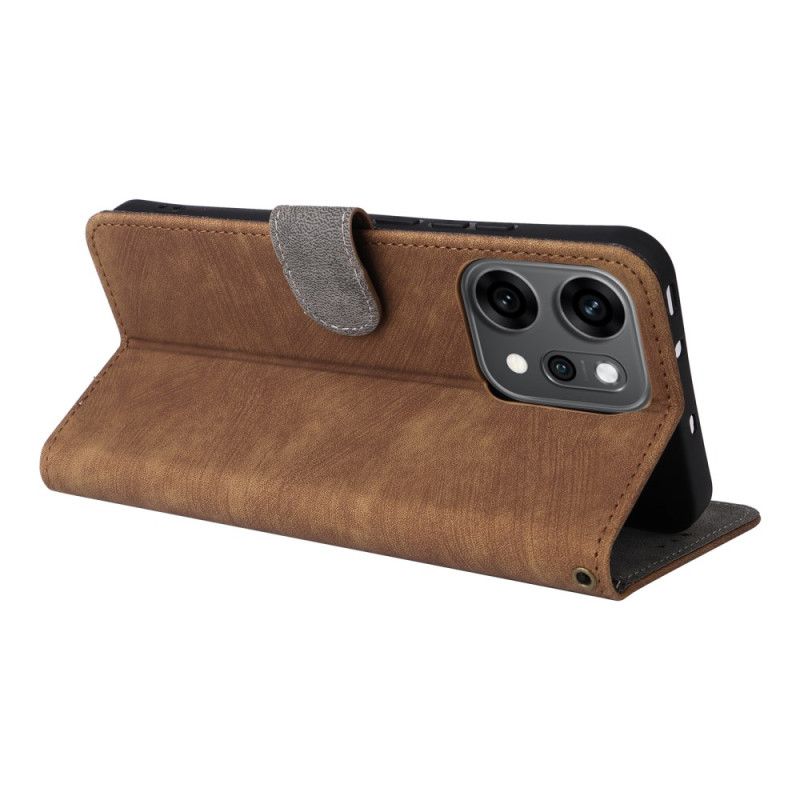 Læder Cover Oppo Reno 14 5g Telefon Etui Rfid-beskyttelse Ruskindseffekt