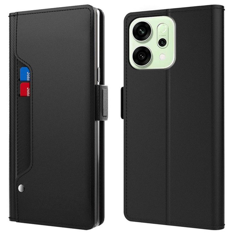 Læder Cover Oppo Reno 14 5g Telefon Etui Spejl Og Kortholder