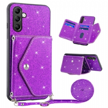 Cover Samsung Galaxy S26 Glitter Kortholder Og Skulderrem