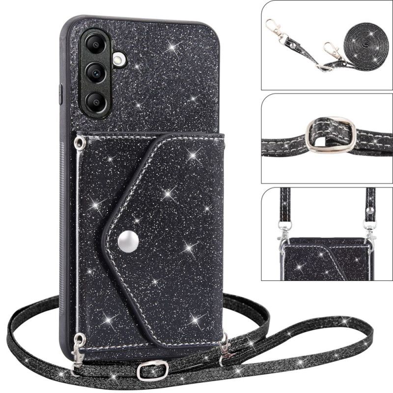 Cover Samsung Galaxy S26 Glitter Kortholder Og Skulderrem