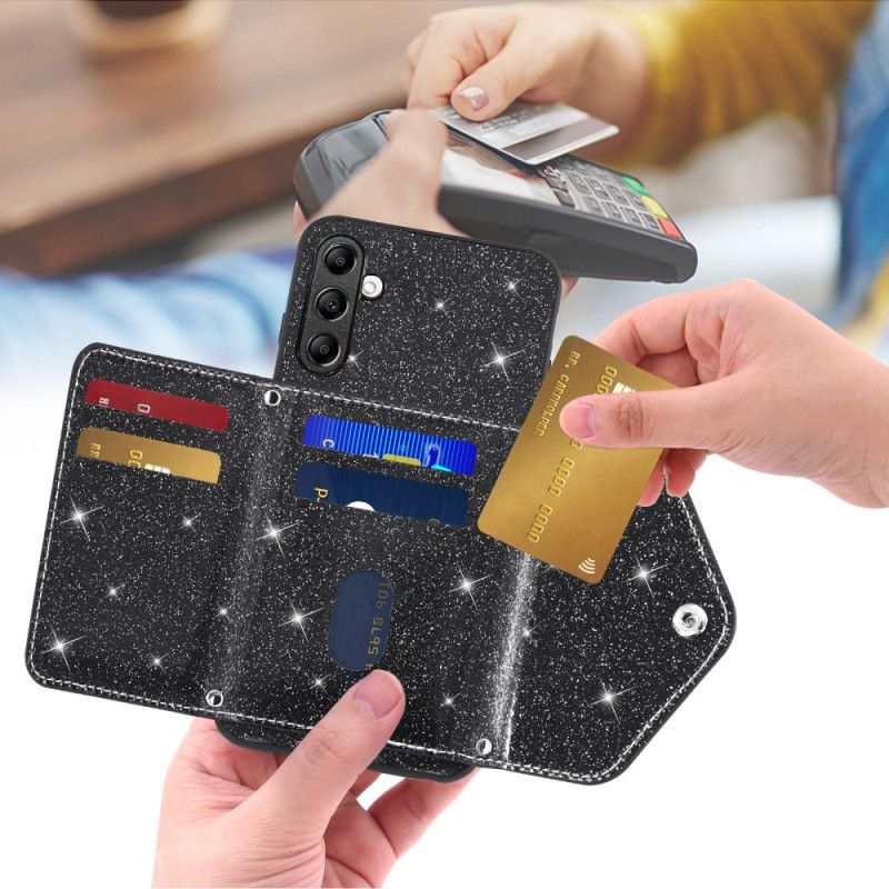 Cover Samsung Galaxy S26 Glitter Kortholder Og Skulderrem