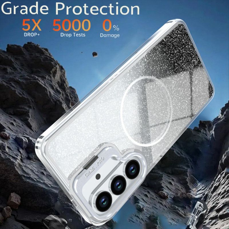 Cover Samsung Galaxy S26 Gradient Glitter Magnetisk Med Foldbart Stativ