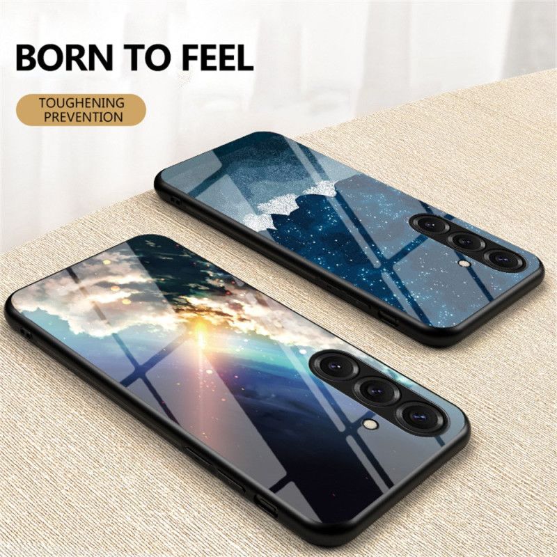 Cover Samsung Galaxy S26 Himmelblåt Hærdet Glas Med Stjernemotiv