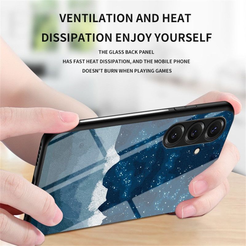 Cover Samsung Galaxy S26 Himmelblåt Hærdet Glas Med Stjernemotiv