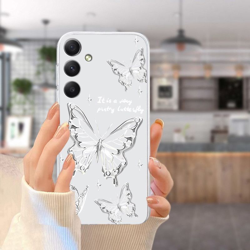 Cover Samsung Galaxy S26 Telefon Etui Hvide Sommerfugle