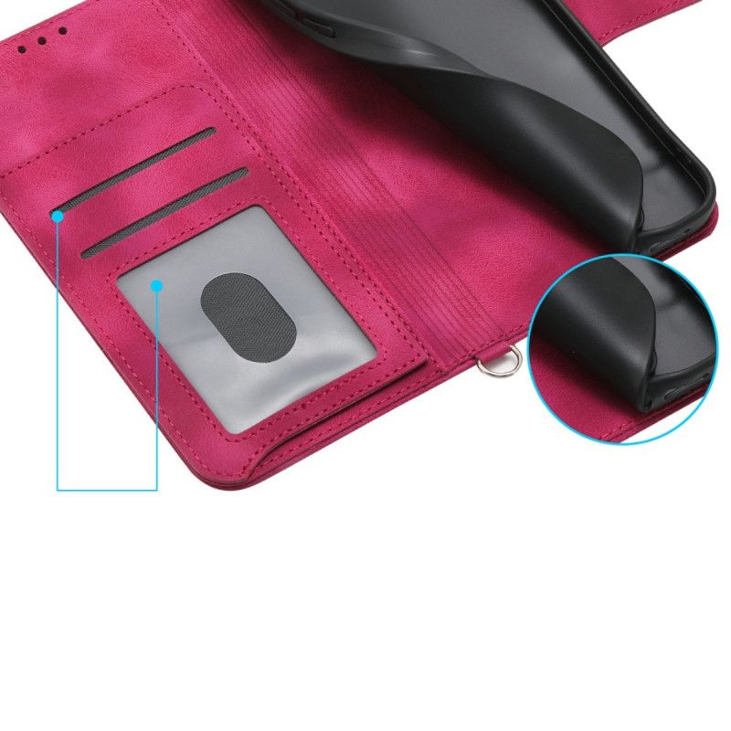 Flip Cover Samsung Galaxy S26 Blomstermønster Med Ruskindseffekt Og Stropper