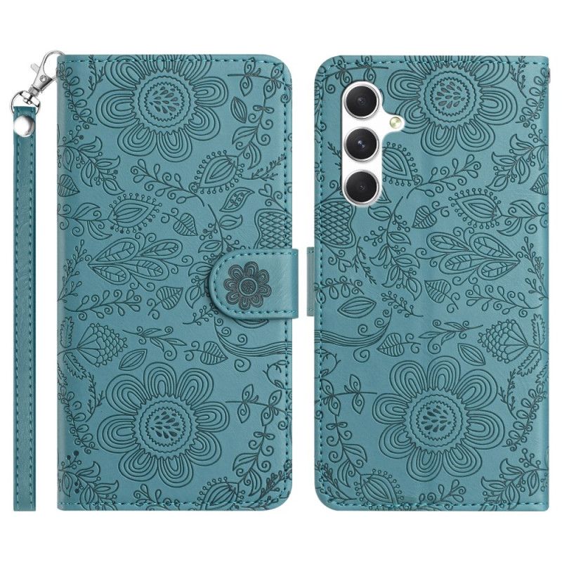 Flip Cover Samsung Galaxy S26 Blomstermønster Med Snor