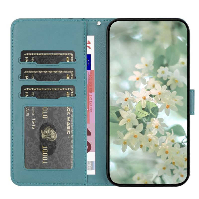Flip Cover Samsung Galaxy S26 Blomstermønster Med Snor