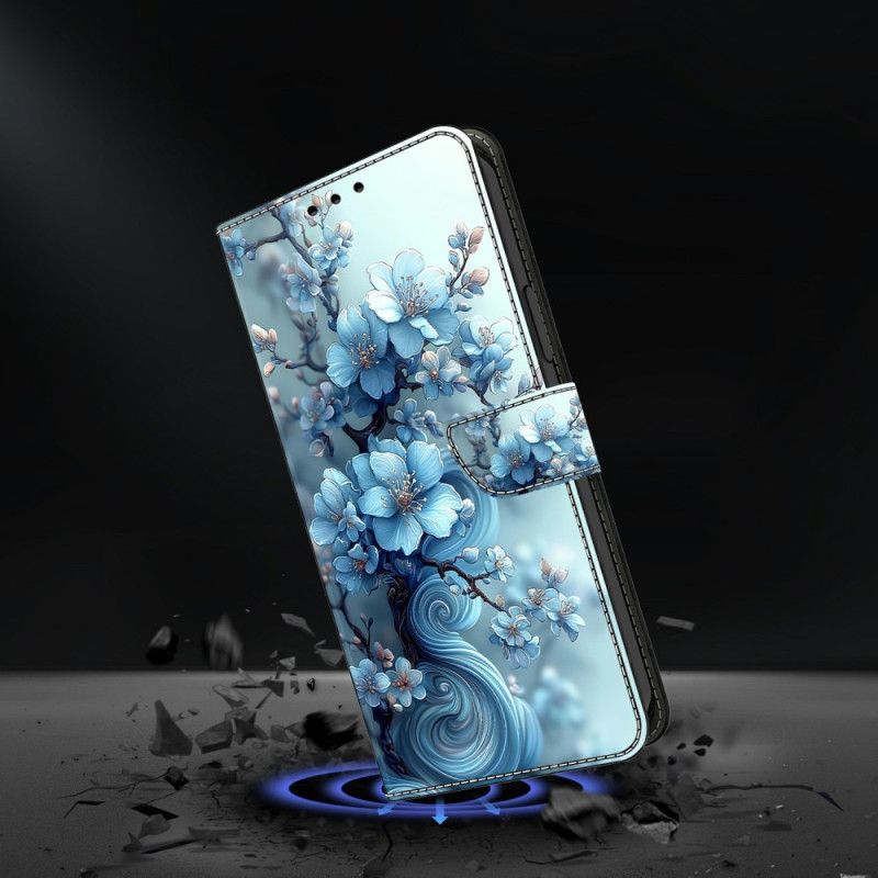 Flip Cover Samsung Galaxy S26 Isblå Blomster
