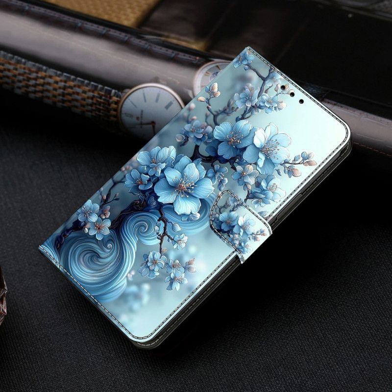 Flip Cover Samsung Galaxy S26 Isblå Blomster