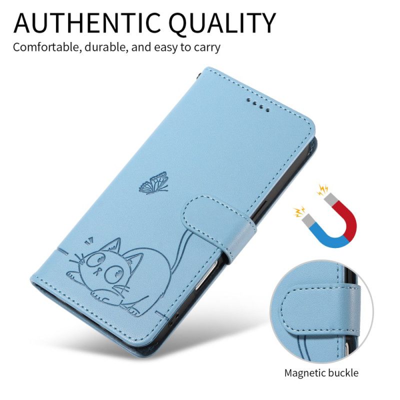 Flip Cover Samsung Galaxy S26 Kattepoteaftryk Med Rem