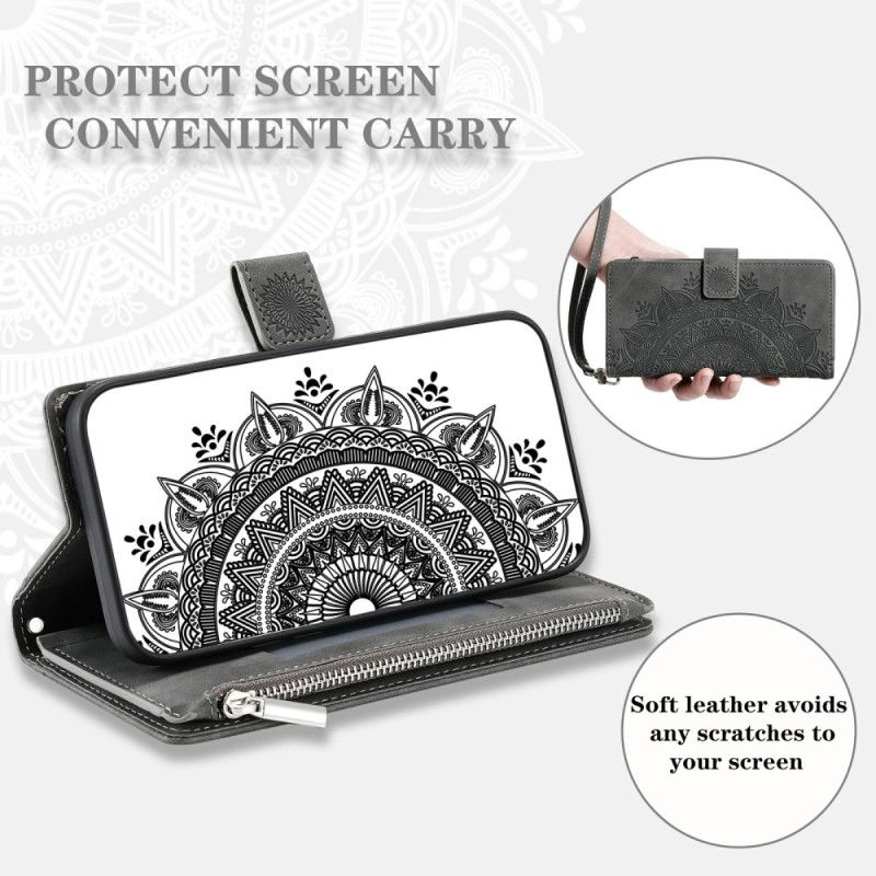 Flip Cover Samsung Galaxy S26 Mandala-pung Med Ruskindseffekt