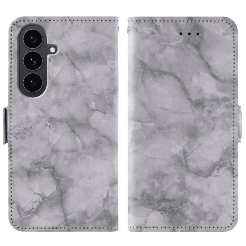 Flip Cover Samsung Galaxy S26 Marmormønster Og Dobbelt Lås