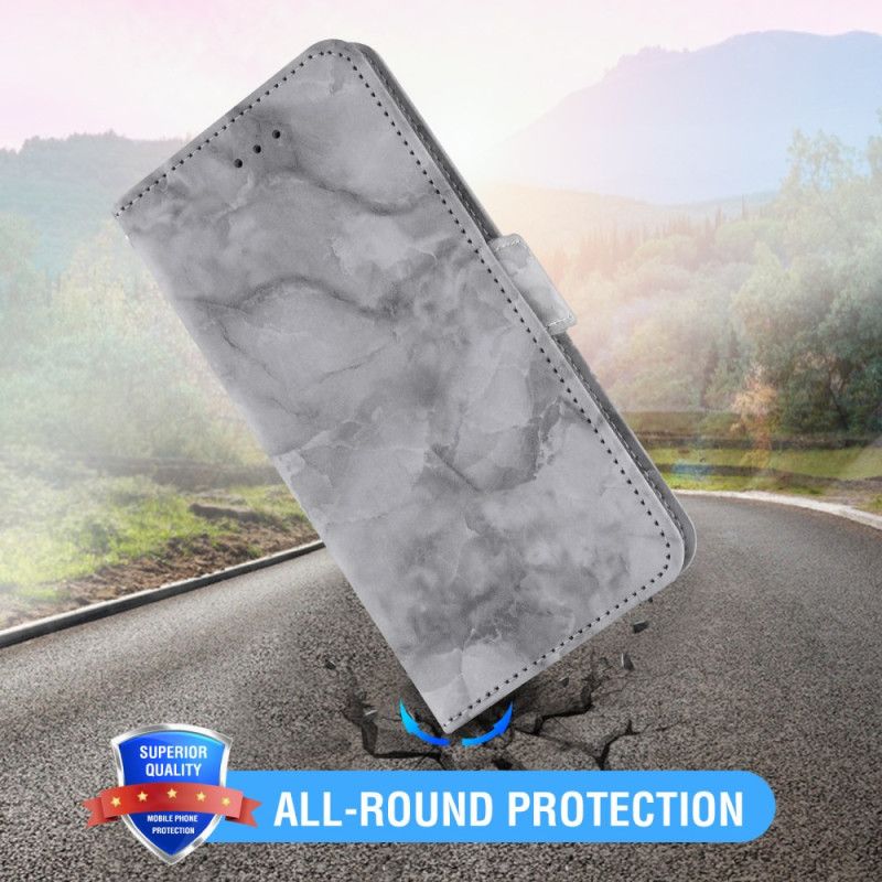 Flip Cover Samsung Galaxy S26 Marmormønster Og Dobbelt Lås