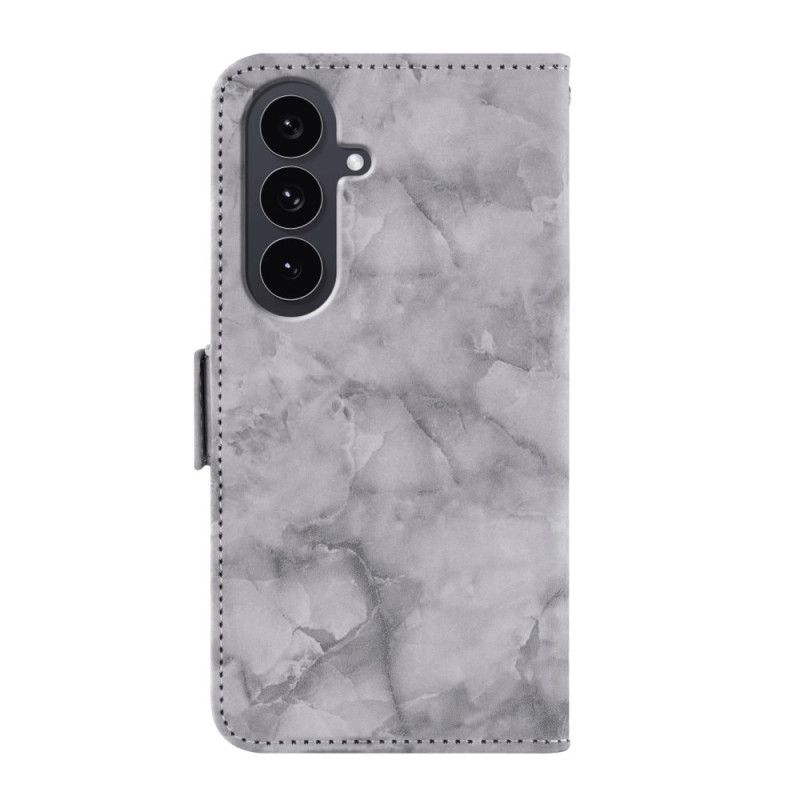 Flip Cover Samsung Galaxy S26 Marmormønster Og Dobbelt Lås