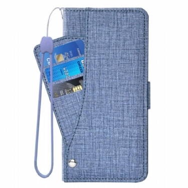 Flip Cover Samsung Galaxy S26 Med Denimtekstur Og Roterende Kortholder