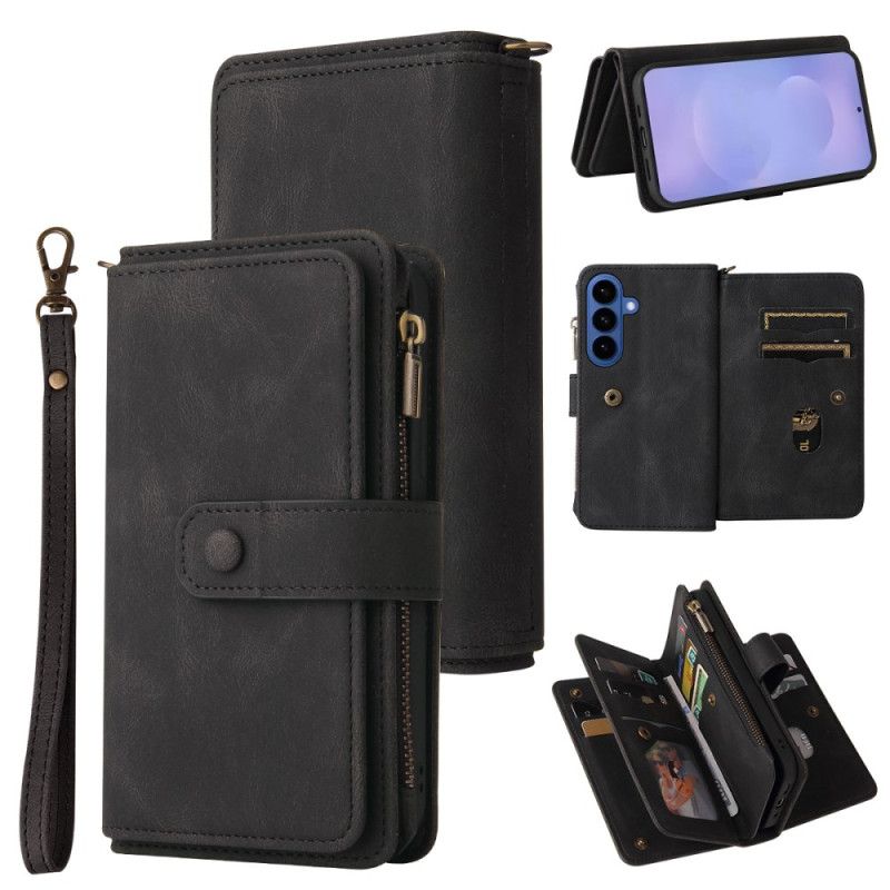 Flip Cover Samsung Galaxy S26 Pung Med 15 Kortlommer Og Rem