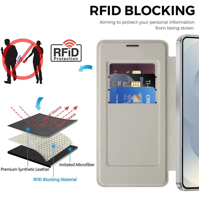 Flip Cover Samsung Galaxy S26 Rfid-kortholder Og Polstret Linsebeskytter