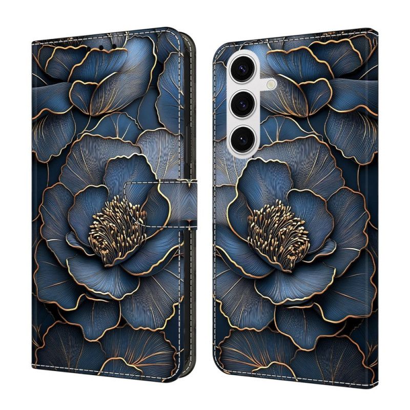Flip Cover Til Samsung Galaxy S26 Blå Guldpæon