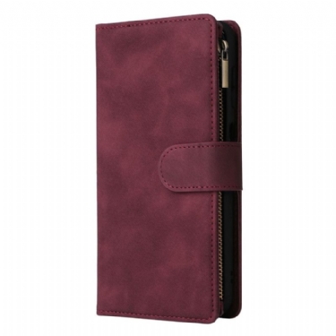 Flip Cover Til Samsung Galaxy S26 Pung Med Ruskindseffekt Og Lynlås