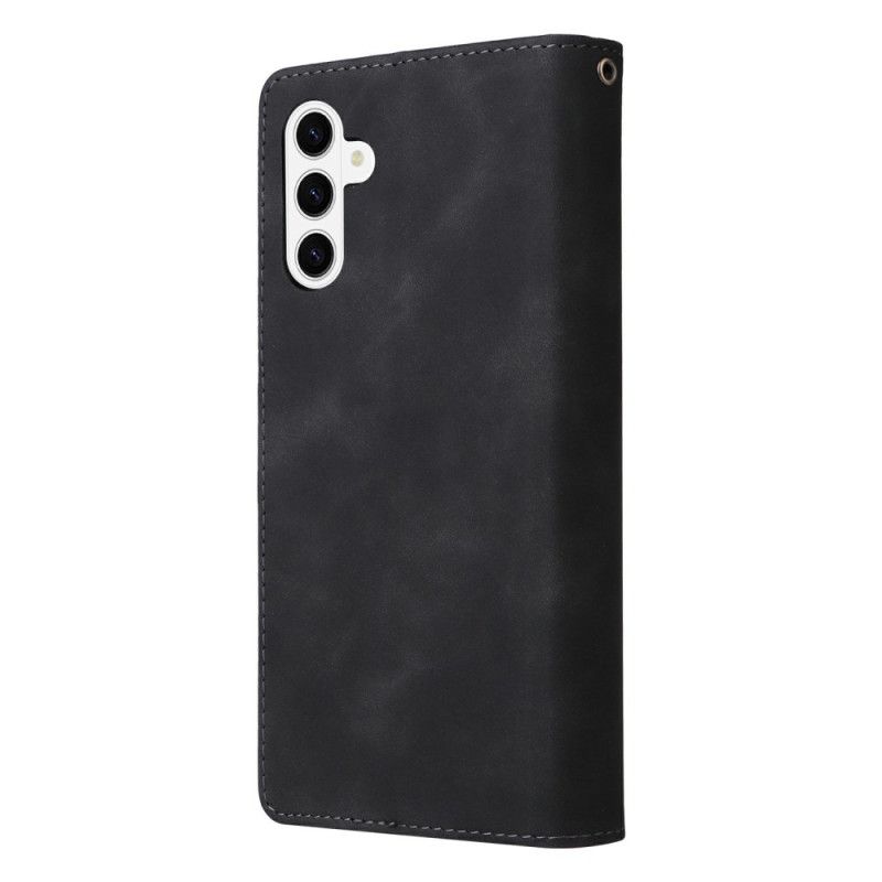 Flip Cover Til Samsung Galaxy S26 Pung Med Ruskindseffekt Og Lynlås