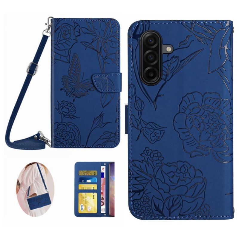 Flip Cover Til Samsung Galaxy S26 Sommerfugleprint Med Skulderrem