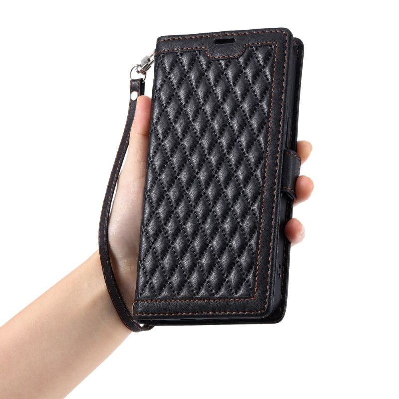Læder Cover Samsung Galaxy S26 Quiltet Med Rem