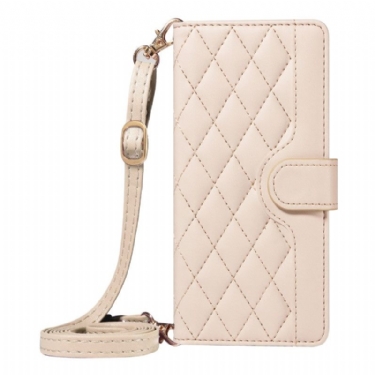 Læder Cover Samsung Galaxy S26 Quiltet Med Stropper