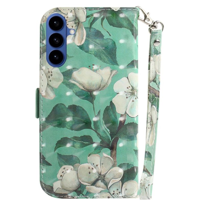 Læder Cover Samsung Galaxy S26 Telefon Etui Akvarelblomster