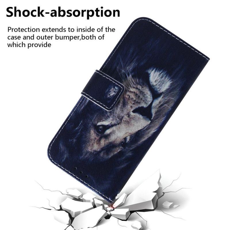 Læder Cover Samsung Galaxy S26 Telefon Etui Drømmende Løve