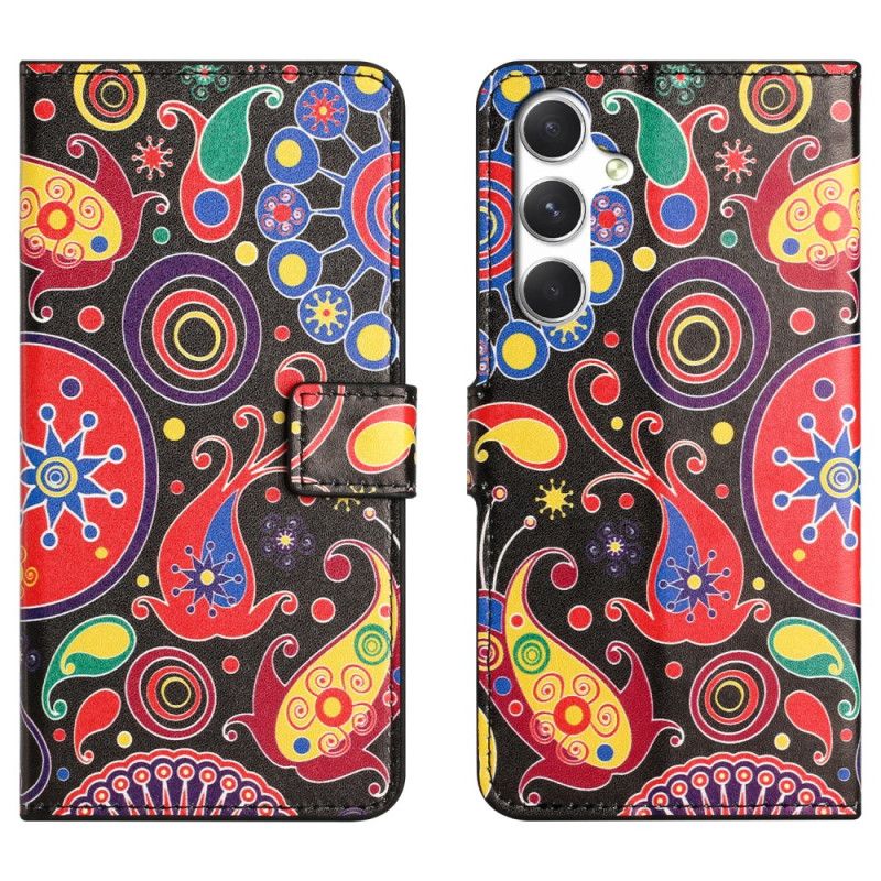 Læder Cover Samsung Galaxy S26 Telefon Etui Galaksemønster