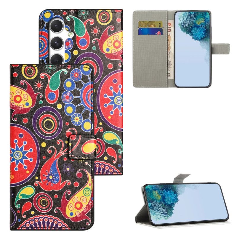 Læder Cover Samsung Galaxy S26 Telefon Etui Galaksemønster